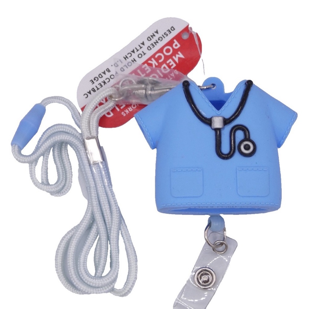 👩‍⚕️ Medical Scrubs Badge Holder with Lanyard – Nurse/Doctor ID Pocket Pal
